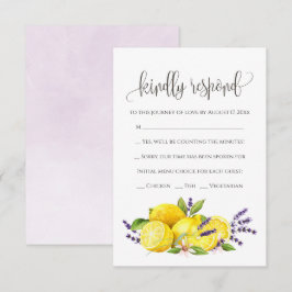 水彩レモンラベンダーボホRSVP エンクロージャーカード