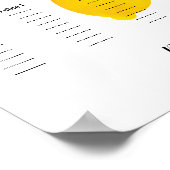 水彩レモンリモンシロ結婚のシーティングチャート ポスター (角)