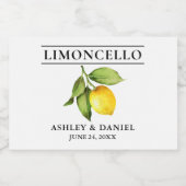 水彩レモンリモンチェロ小ボトルラベル スパークリングワインラベル (シングルラベル)