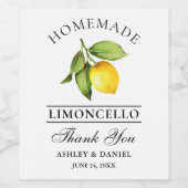 水彩レモンリモンチェロ感謝していボトルラベル ワインラベル (シングルラベル)