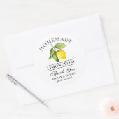 水彩レモンリモンチェロ結婚ズ感謝してい ラウンドシール (封筒)