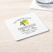 水彩レモンリモンチェロ結婚ズ スクエアペーパーコースター (アングル)