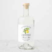 水彩レモンリモンチェロ酒ボトルラベル リキュールボトルラベル (正面)