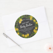 水彩レモンリースシャルボード体バター ラウンドシール (封筒)