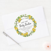 水彩レモンリース体バター体スクラブ ラウンドシール (封筒)