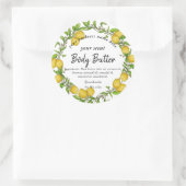 水彩レモンリース体バター体スクラブ ラウンドシール (バッグ)