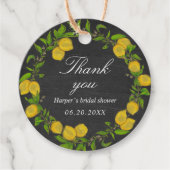 水彩レモンリース感謝していチョークボード フェイバータグ (正面)