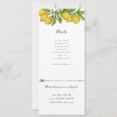 水彩レモンリースw rsvp attached 結婚's 招待状 (裏面)