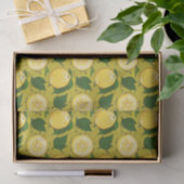 水彩レモンリーフイエローパターン 薄葉紙 (ギフト)