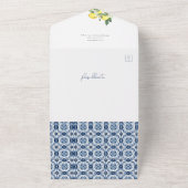 水彩レモンレシピカードブライダルシャワー オールインワン招待状 (外側)