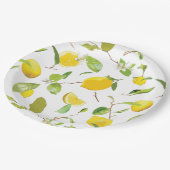 水彩レモンレモ葉ン2 ペーパープレート (アングル)