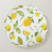 水彩レモンレモ葉ン2 ラウンドクッション (裏面)