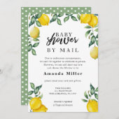 水彩レモン付きの郵便によるベビーシャワー セーブザデート (正面/裏面)