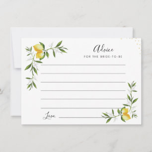 水彩レモン及び緑アドバイスカード アドバイスカード