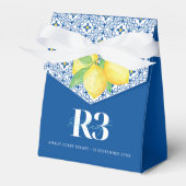 水彩レモン地中海のタイルのロゴ フェイバーボックス (正面サイド)