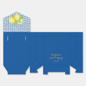 水彩レモン地中海のタイル青結婚色 フェイバーボックス (見開き)