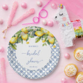 水彩レモン地中海のブライダルシャワー ペーパープレート (パーティー)