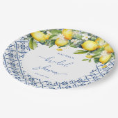 水彩レモン地中海のブライダルシャワー ペーパープレート (アングル)