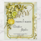 水彩レモン応援オーチャード結婚ズ ワインラベル (シングルラベル)