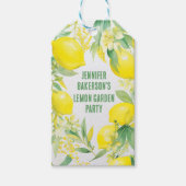 水彩レモン柄 バースデーパーティー ギフトタグ (正面)