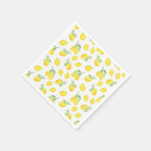 水彩レモン模様 スタンダードカクテルナプキン (角)