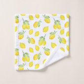 水彩レモン模様 バスタオルセット (ウォッシュタオル)