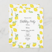 水彩レモン模様 招待状 (正面/裏面)