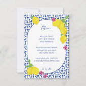 水彩レモン結婚のメニュー 案内状 (正面)