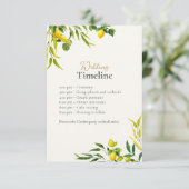水彩レモン結婚式タイムライン QRコード付き エンクロージャーカード (スタンド正面)