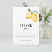 水彩レモン花柄シトラス ウェディングシャワー サンキューカード (スタンド正面)