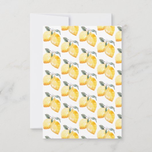 水彩レモン花柄シトラス ウェディングシャワー サンキューカード (裏面)