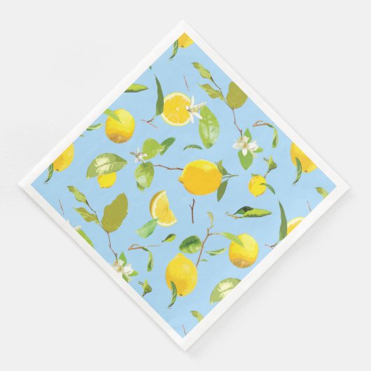 水彩レモン葉と3 (コーナー)