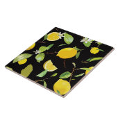 水彩レモン葉と タイル (側面)