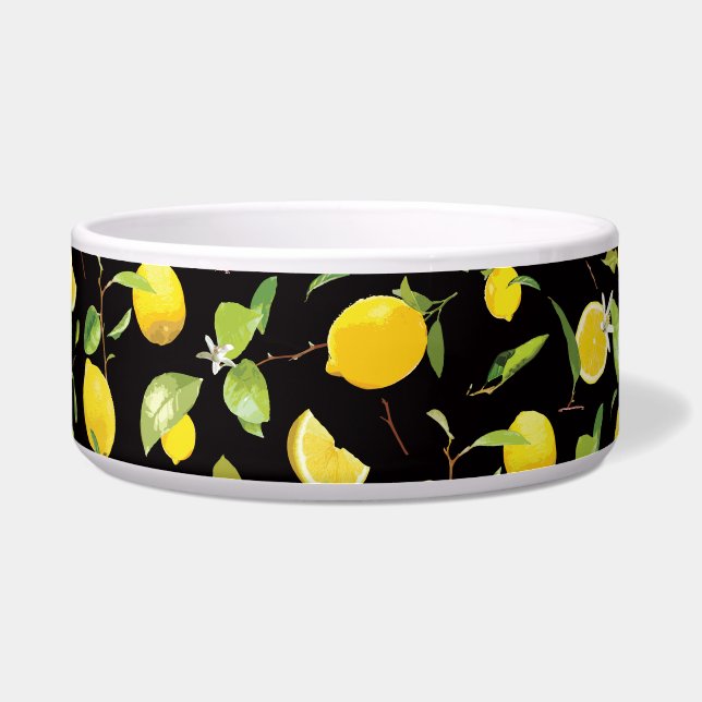水彩レモン葉と ボウル (正面)
