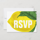 水彩レモン葉と | RSVP 招待状 (裏面)
