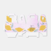 水彩レモン誕生日ピンクイエロー縁どアート フェイバーボックス (折り畳みなし)