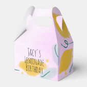 水彩レモン誕生日ピンクイエロー縁どアート フェイバーボックス (正面サイド)
