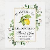 水彩レモン金ゴールドリモンチェロボトルラベル ワインラベル (シングルラベル)