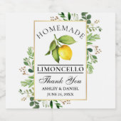 水彩レモン金ゴールドリモンチェロ リキュールボトルラベル (シングルラベル)