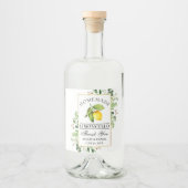 水彩レモン金ゴールドリモンチェロ リキュールボトルラベル (正面)