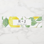 水彩レモン離れモノグラム ペットボトルラベル (シングルラベル)