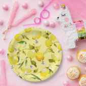 水彩レモン15 ペーパープレート (パーティー)