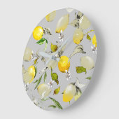 水彩レモン18 ラージ壁時計 (傾斜)
