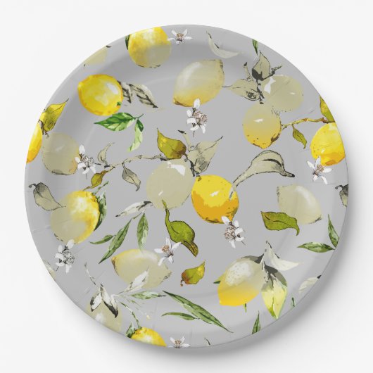 水彩レモン19 ペーパープレート (正面)