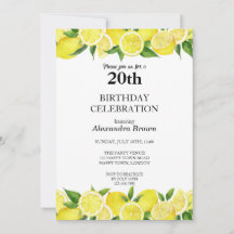 水彩レモン20誕生日写真パーティー