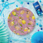 水彩レモン25 ペーパープレート (パーティー)