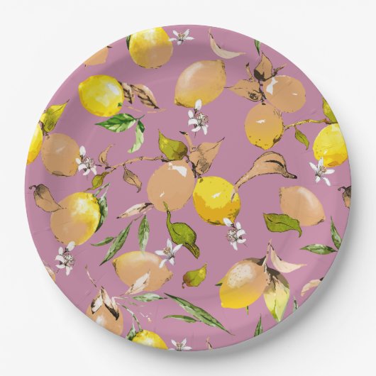 水彩レモン25 ペーパープレート (正面)