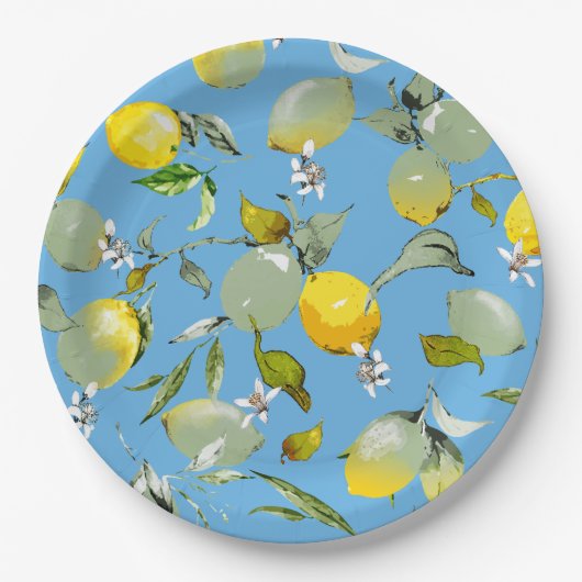 水彩レモン26 ペーパープレート (正面)
