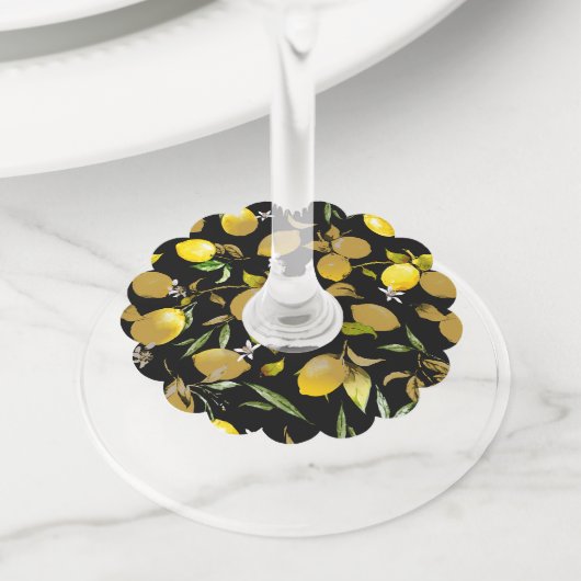 水彩レモン30 ワイングラスタグ (クローズアップ)