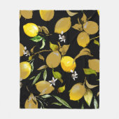 水彩レモン31 フリースブランケット (正面)